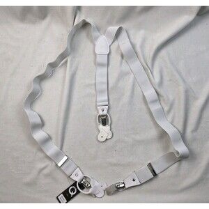 CONSTRUCT White Adjustable Suspenders
